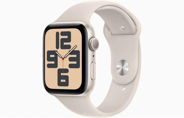 Apple Watch SE GPS 44mm - Starlight Aluminium Case med Starlight Sport Band - M/L